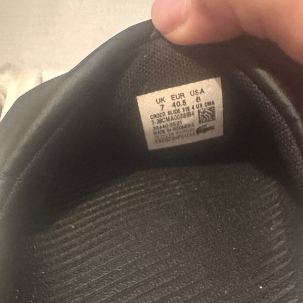 Lacoste Black and Green Slide Sandals - Picture 2 of 4